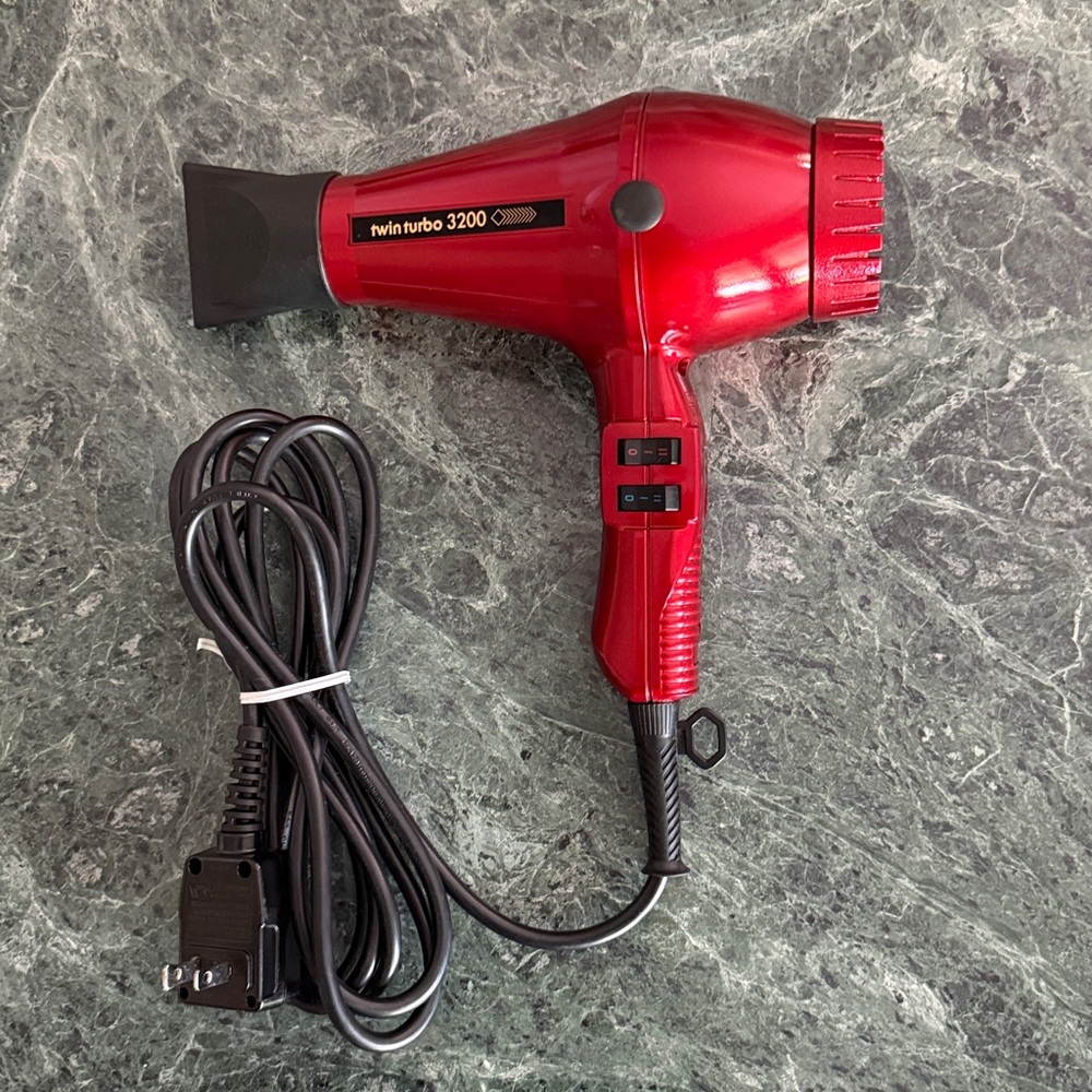 3200 Twin Turbo Professional Red Hair Dryer - Picture 3 of 11